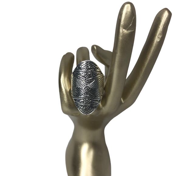 Long Boho Silver Ring - Size 9.5 - Picture 2 of 6